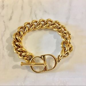 christian dior gold chunky bracelet